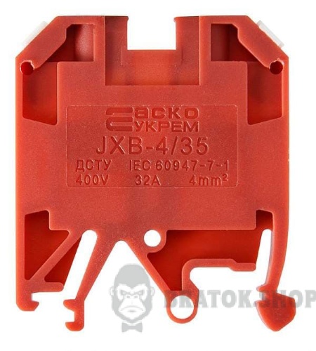 Клеммник винтовой 32A АСКО-Укрем 4/35 красный A0130010034 в Сумах