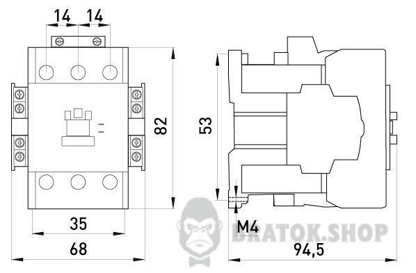 Контактор e.industrial.ukd.40.220, 40А, 220В DC, 1no+1nc i.0090014 у Києві