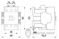 Контактор e.industrial.ukd.40.220, 40А, 220В DC, 1no+1nc