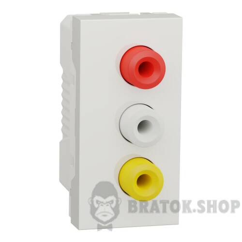 Розетка 3 RCA, 1 модуль білий NU343118 в Киеве