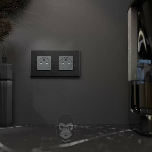 Рамка 2-постова Unica Deco Material, чорний папір NU600474 в Киеве