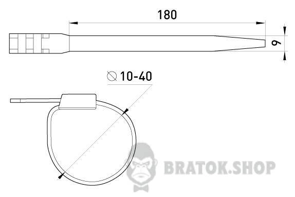 Кабельна стяжка e.ct.uv.180.9, 180х9мм стійка до ультрафіолету