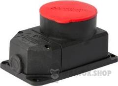 Силовая розетка стационарная с защитной каучуковой крышкой e.socket.rubber.072.32, 4п., 32А