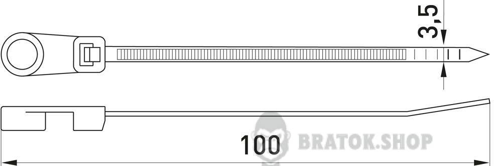 Стяжка кабельна e.rct.stand.100.3.5 з кільцем 100х3,5 мм (250 шт.)