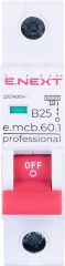 Модульний автоматичний вимикач e.mcb.pro.60.1.B 25 new, 1р, 25А, В, 6кА, new