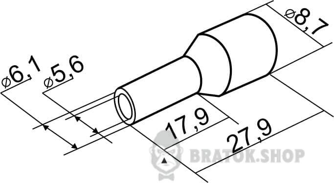 Наконечник трубчатый с изоляцией 16 мм АСКО-Укрем НТ 16.0-18 A0060010032 зеленый