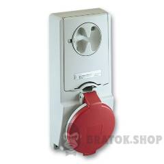 Unika interlocked socket - 16 A - 2P + E - 380...415 V AC - IP44 - panel