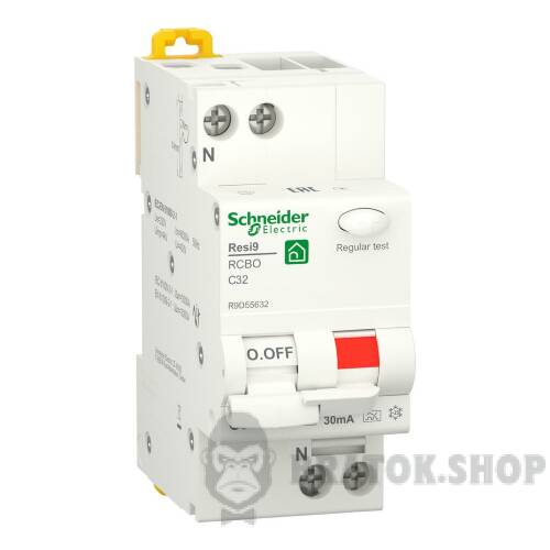 Диференційний автоматичний вимикач 1P+N 32А C 30мА 6кА тип A Schneider Electric Resi9 R9D55632 у Сумах