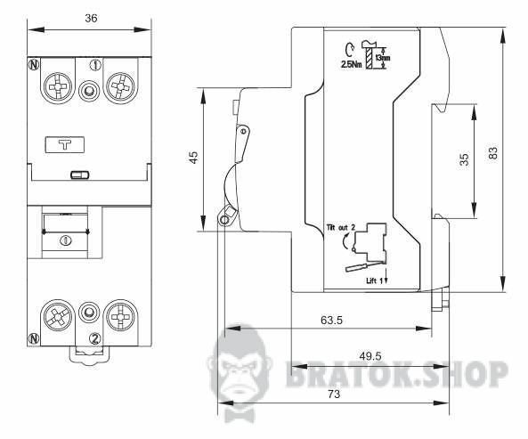 Дифреле ПЗВ 2P 16А 30мА тип A АСКО-Укрем ПЗВ UTrust A0010210134