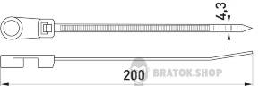 Стяжка кабельна e.rct.stand.200.4.3 з кільцем 200х4,3 мм (100 шт.)