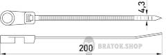 Стяжка кабельна e.rct.stand.200.4.3 з кільцем 200х4,3 мм (100 шт.)