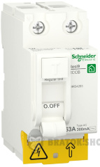 Автомат ПЗВ 2P 63А 300mА AC Schneider Electric Resi9 (R9R54263)