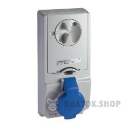 Unika interlocked socket - 16 A - 3P + E - 200...250 V AC - IP44 - panel