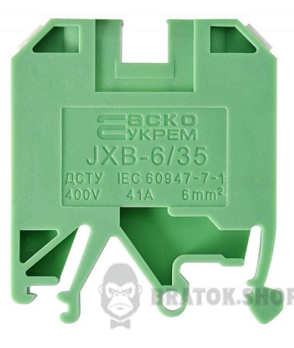 Клеммник винтовой 41A АСКО-Укрем 6/35 зеленый A0130010014 в Сумах