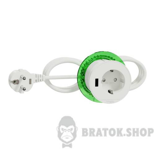 Unica system+, Настільний блок XS з розеткою DE та USB типу A, антрацит INS44004