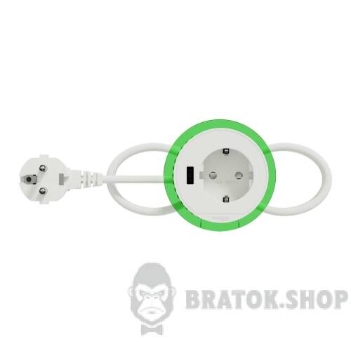 Unica system+, Настільний блок XS з розеткою DE та USB типу A, антрацит INS44004