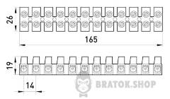 Клемна колодка ділима, 12груп e.tc.stand.12.16, 30 А