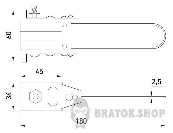 Анкерный изолированный зажим eiclamp.si.4.16.35, с проволочной скобой p025102 в Киеве