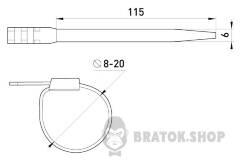 Кабельна стяжка e.ct.uv.115.6, 115х6мм стійка до ультрафіолету