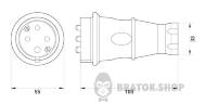 Силовая вилка переносная каучуковая e.plug.rubber.060.16, 4п., 16А s9100035 в Киеве