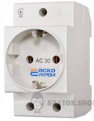 Розетка з заземленням AC30 2Р+РЕ