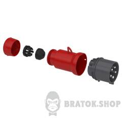 Кабельна вилка PratiKa, пряма, 32 A, 2P + E, 200-250 В AC, IP44