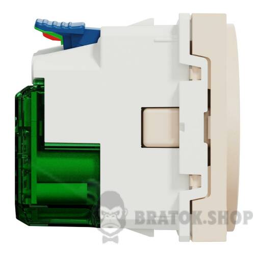 Unica New Силова розетка та USB тип С 10,5 Вт, 2 модулі, бежева NU301744 в Киеве