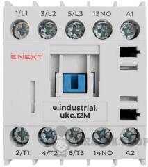 Контактор e.industrial.ukc.12M.220.NO, 12А, 220В, no, малогабаритний