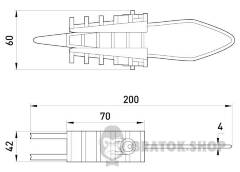 Анкерный изолированный зажим eiclamp.pro.la.1.s4, с жесткой скобой