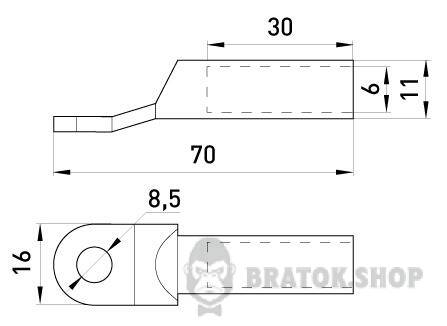 Мідно-алюмінієвий  кабельний наконечник e.end.stand.ca.dtl.1.16 s038002 у Києві