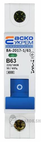Автоматичний вимикач 1p 63A B 4.5kA АСКО-УКРЕМ ВА-2017 A0010170057 у Сумах