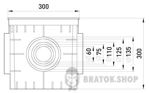 Колодязь кабельний пластиковий e.manhole.300.300.300.cover, 300х300х300мм, з кришкою CP303030 у Києві